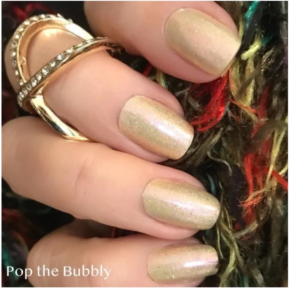 Color Street Pop The Bubbly Champagne Glitter Nail Polish Strips NWT